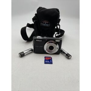 Nikon Coolpix L22 Digital Camera 12MP 3.6x Zoom Batteries+Memory Card+Case Inclu